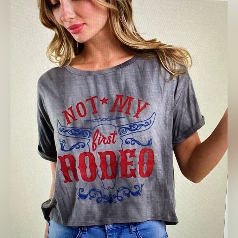 Saints & Hearts “Not my first rodeo” Crop Tee